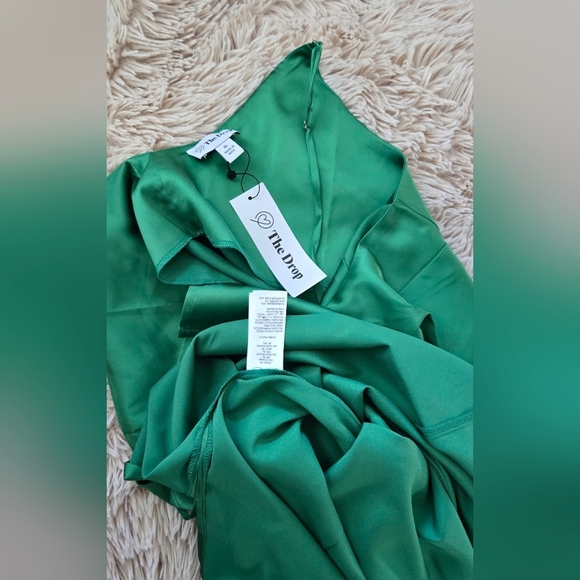 The Drop Women's Ana Silky V-Neck Midi Slip Dress #840 - Picture 2 of 13